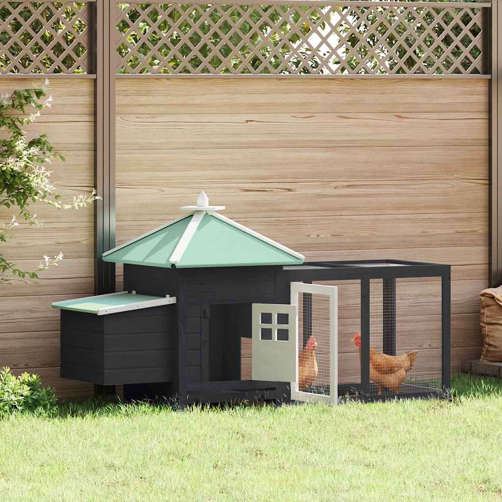 Chicken Coop with Nest Box Gray 74.8"x28.3"x40.2" Solid Firwood