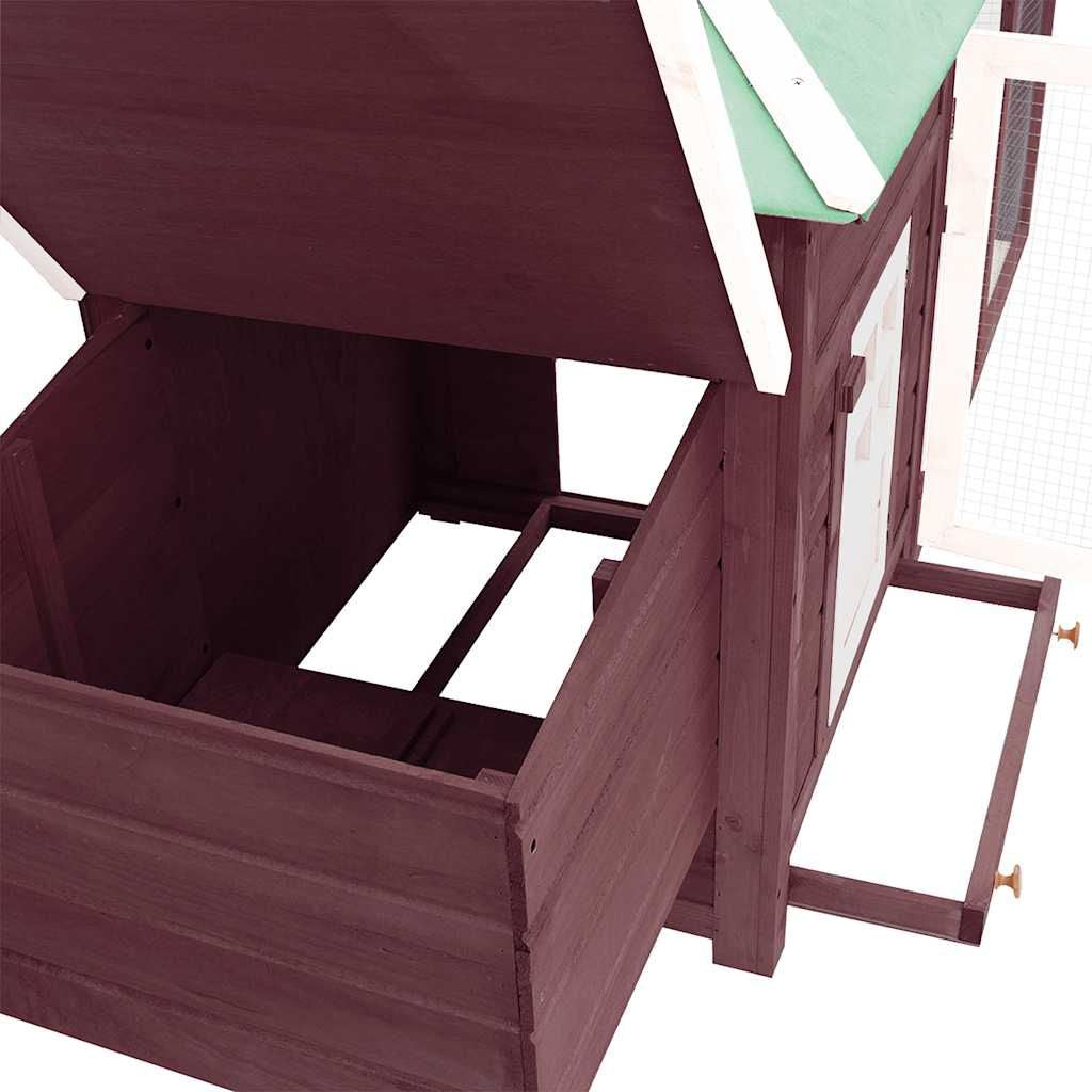 Chicken Coop with Nest Box Mocha 74.8"x28.3"x40.2" Solid Firwood