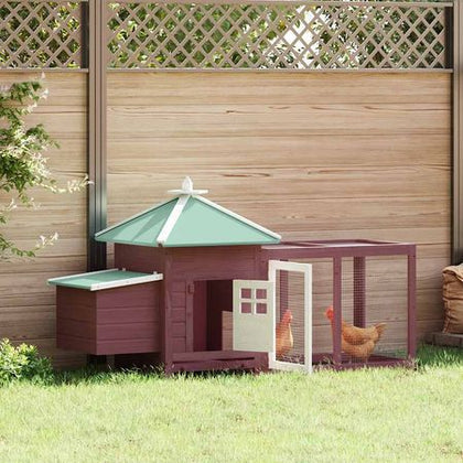 Chicken Coop with Nest Box Mocha 74.8"x28.3"x40.2" Solid Firwood