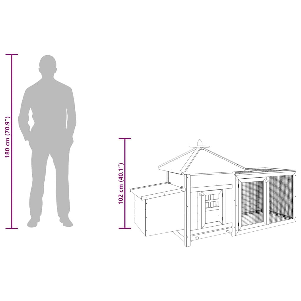 Chicken Coop with Nest Box Red 74.8"x28.3"x40.2" Solid Firwood