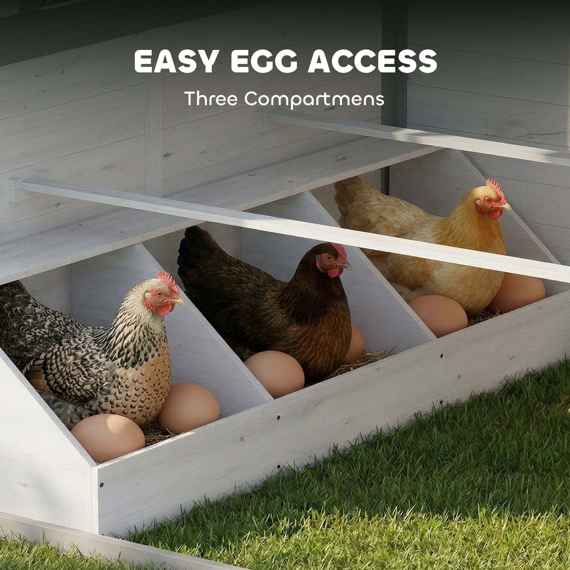 Charming furniture-style Chicken Coop for 2-4 Birds with Built-in Planters