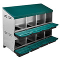 Chicken Nesting Box, 8 Compartment Roll Away Nesting Box for Laying Eggs, Wall Mount Chicken Nesting Boxes, Easy Egg Collection, Cleanable Pull Out Hen Roosting Boxes, 8 Holes, Green
