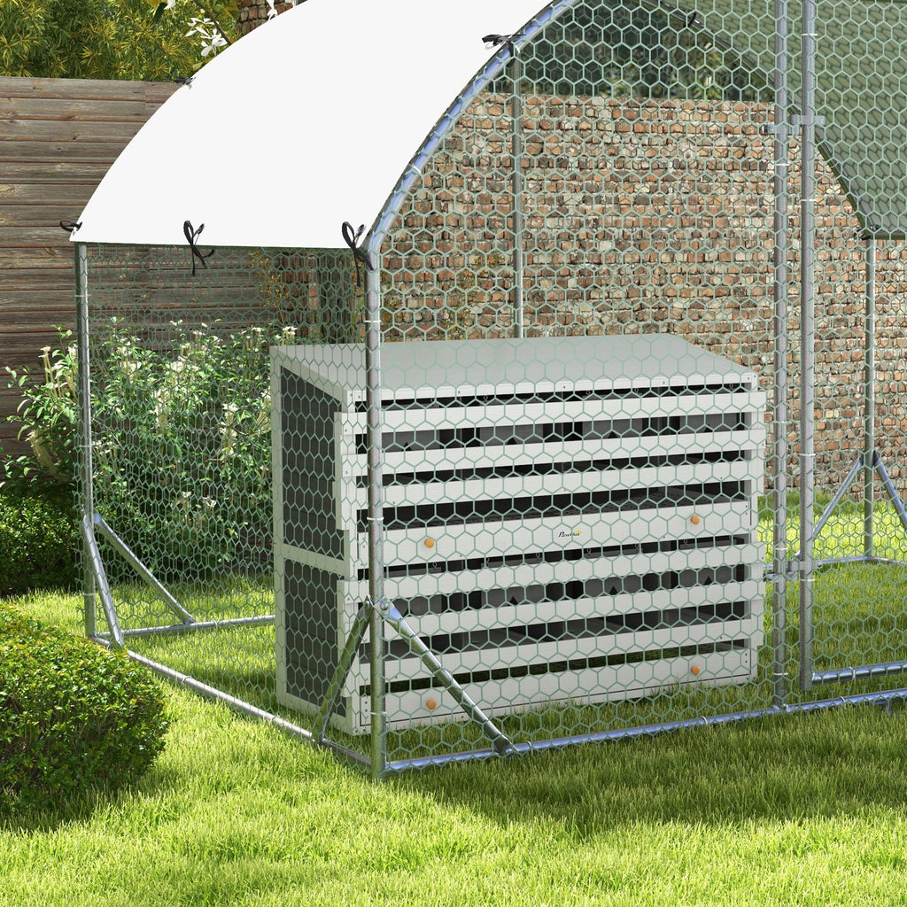 Chicken Nesting Box, 8 Compartment Wood Laying Boxes for Chicken Coop with Egg Collection Trays Perches for 16-32 Hens