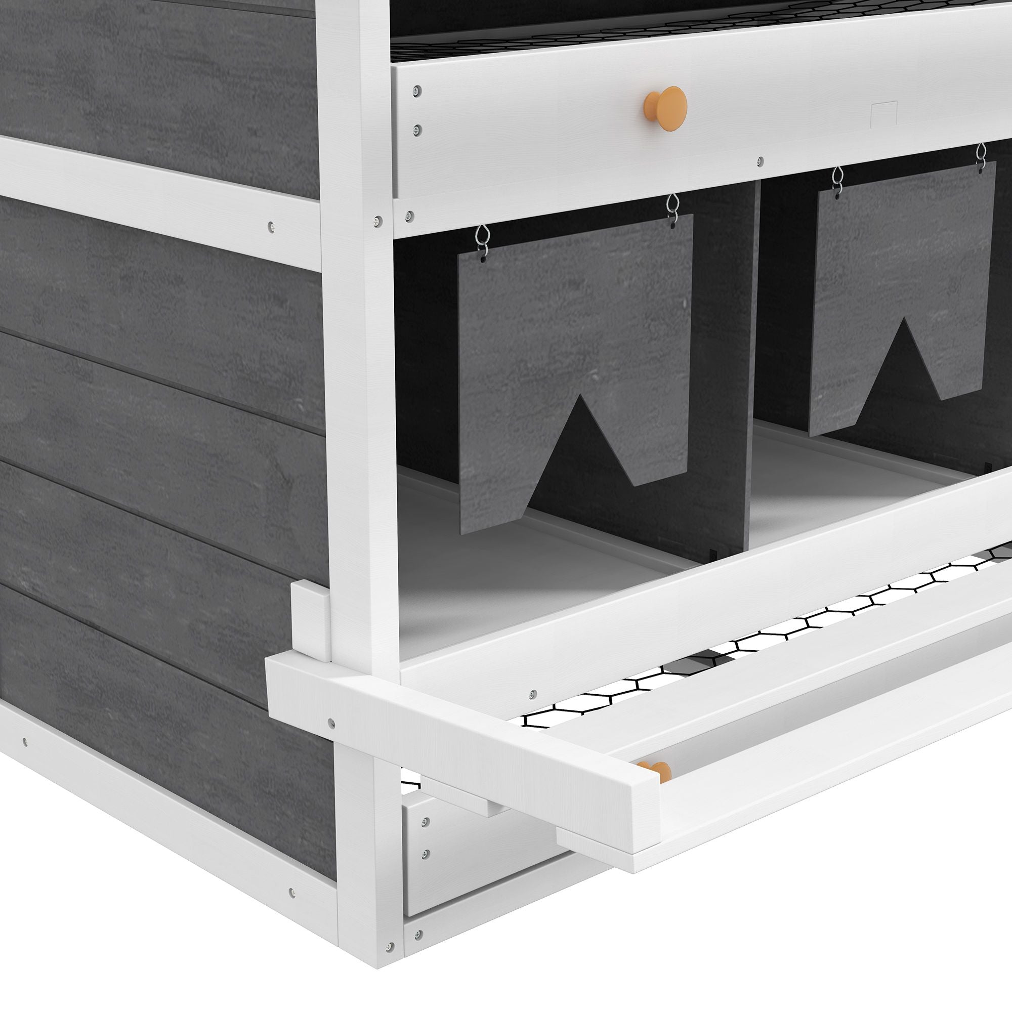 Chicken Nesting Box, 8 Compartment Wood Laying Boxes for Chicken Coop with Egg Collection Trays Perches for 16-32 Hens