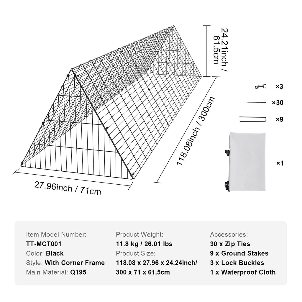 Spacious and Secure Portable Chicken Tunnel for Free-Range Poultry