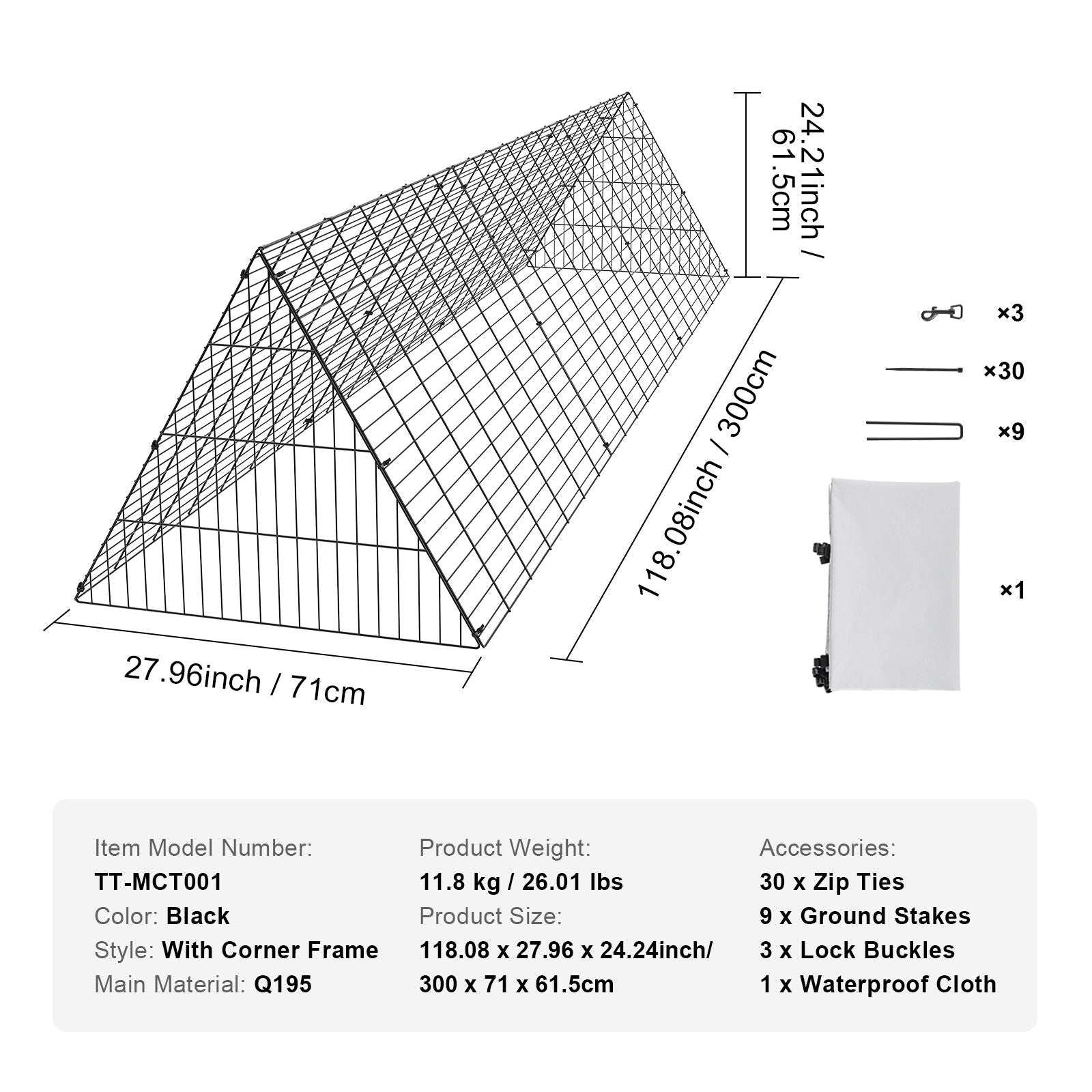 Spacious and Secure Portable Chicken Tunnel for Free-Range Poultry