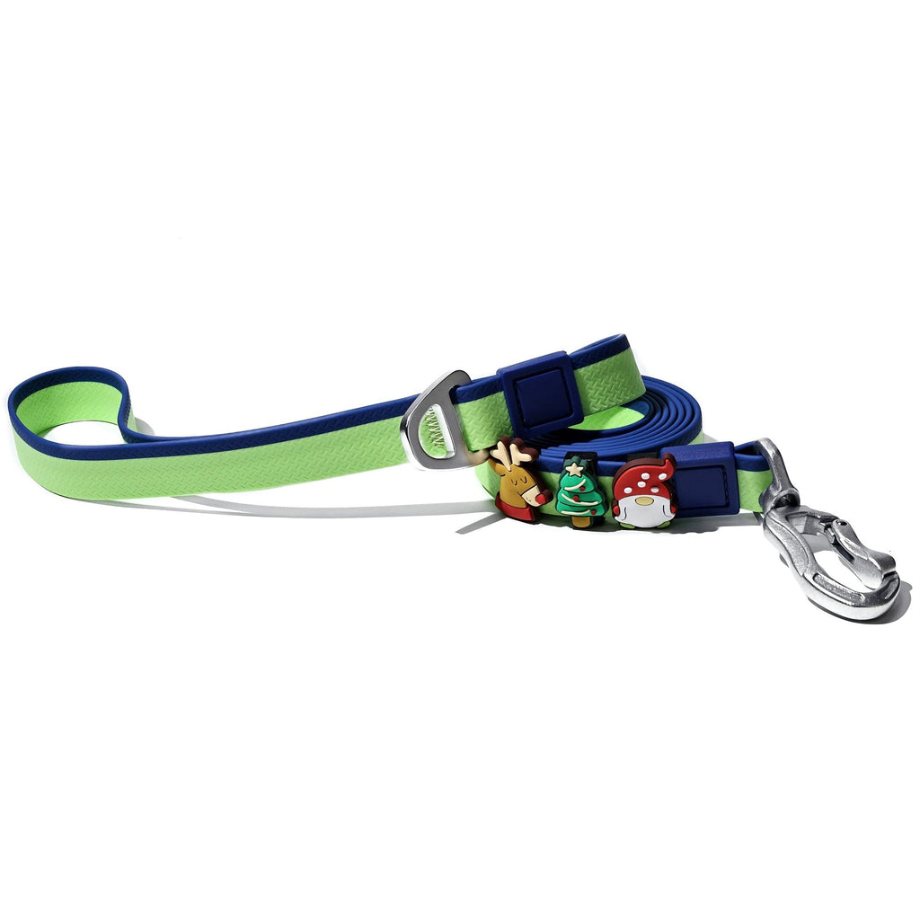 Christmas Themed water-ready Dog Collar & Leash Set with Cute Charms