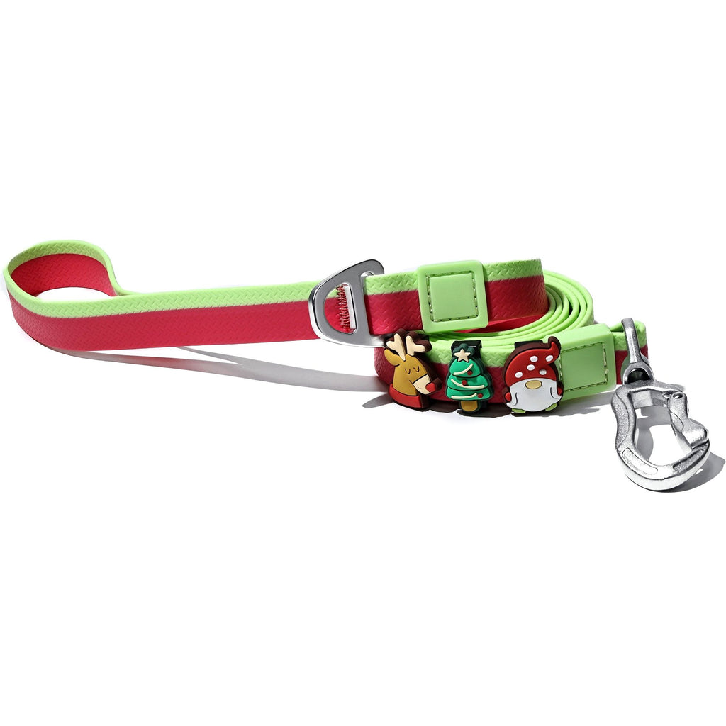 Christmas Themed water-ready Dog Collar & Leash Set with Cute Charms