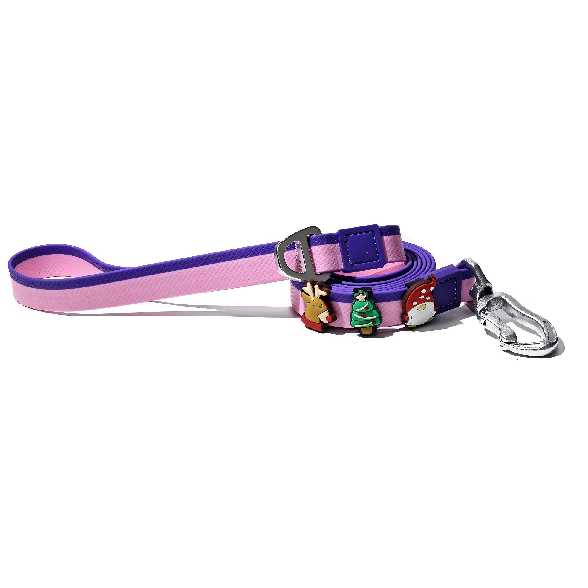 Christmas Themed water-ready Dog Collar & Leash Set with Cute Charms