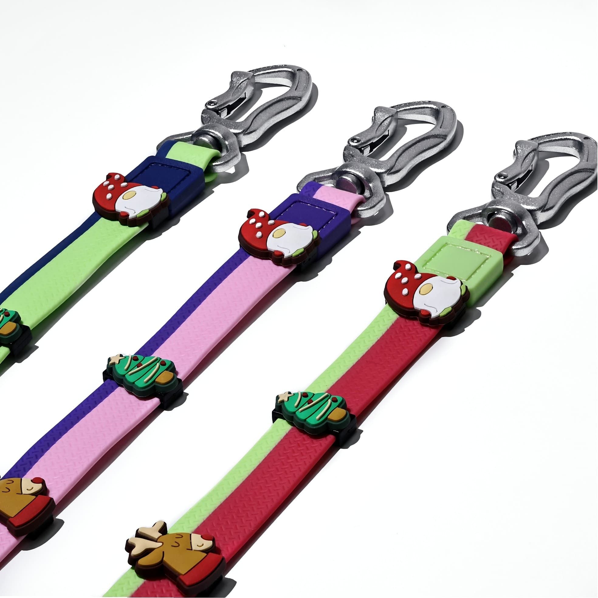 Christmas Themed water-ready Dog Collar & Leash Set with Cute Charms