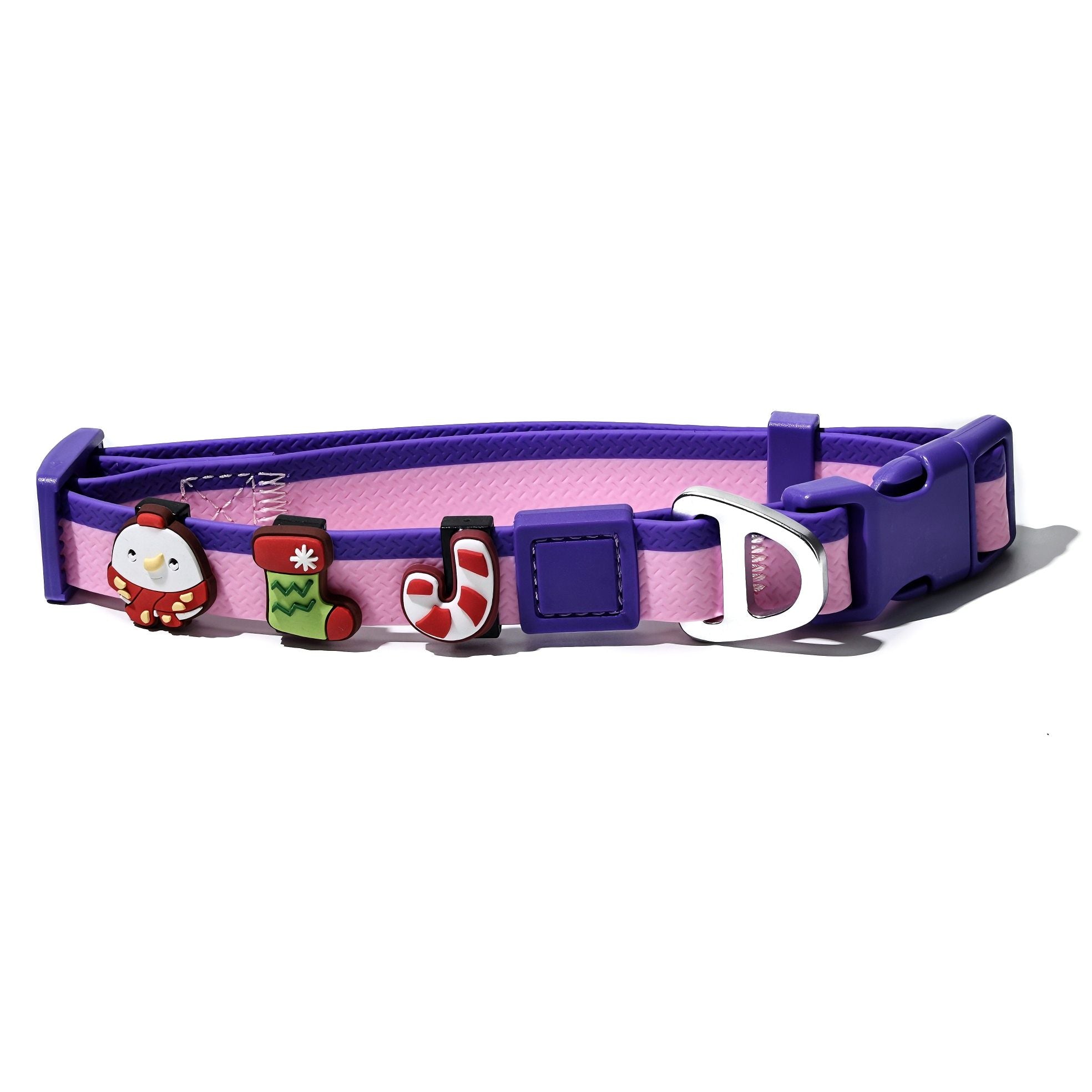 Christmas Themed water-ready Dog Collar & Leash Set with Cute Charms
