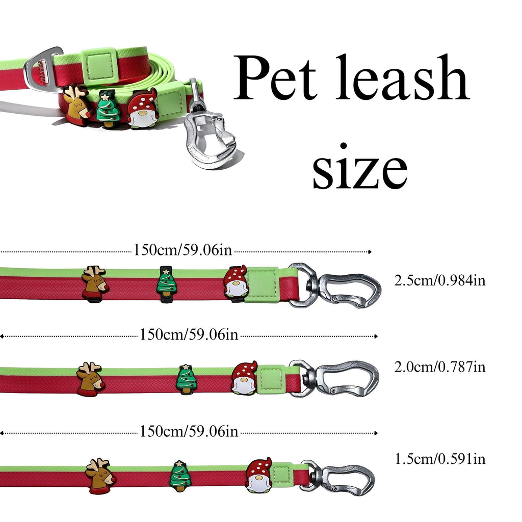 Christmas Themed water-ready Dog Collar & Leash Set with Cute Charms