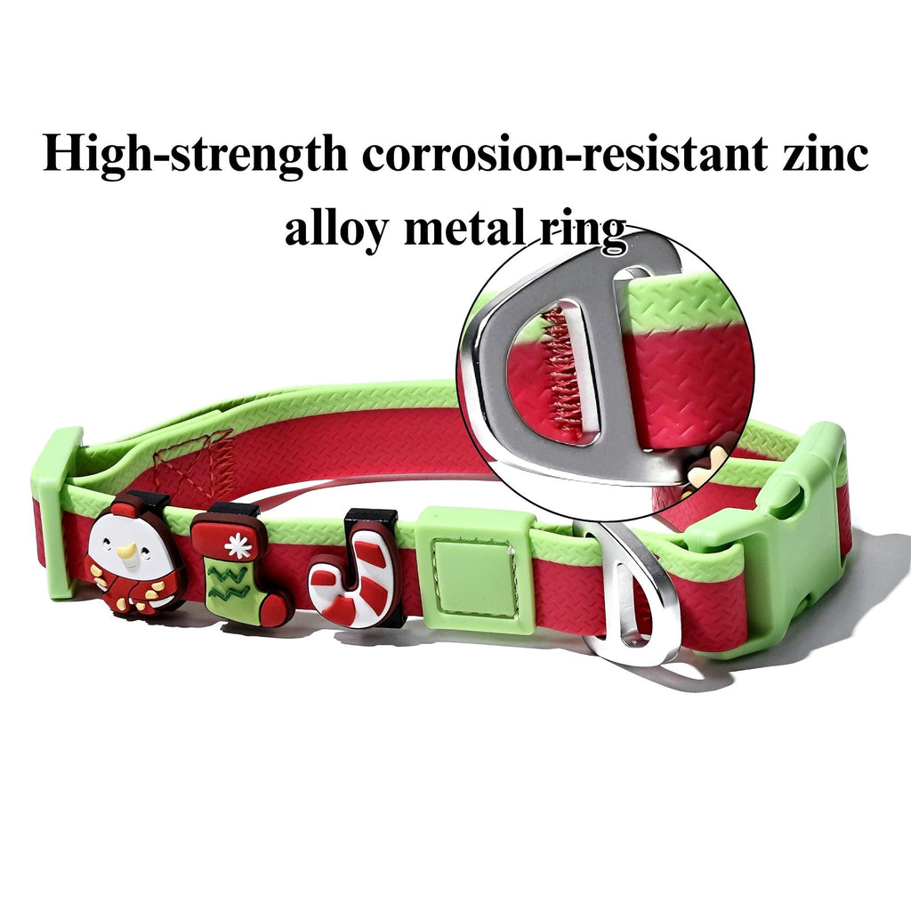 Christmas Themed water-ready Dog Collar & Leash Set with Cute Charms