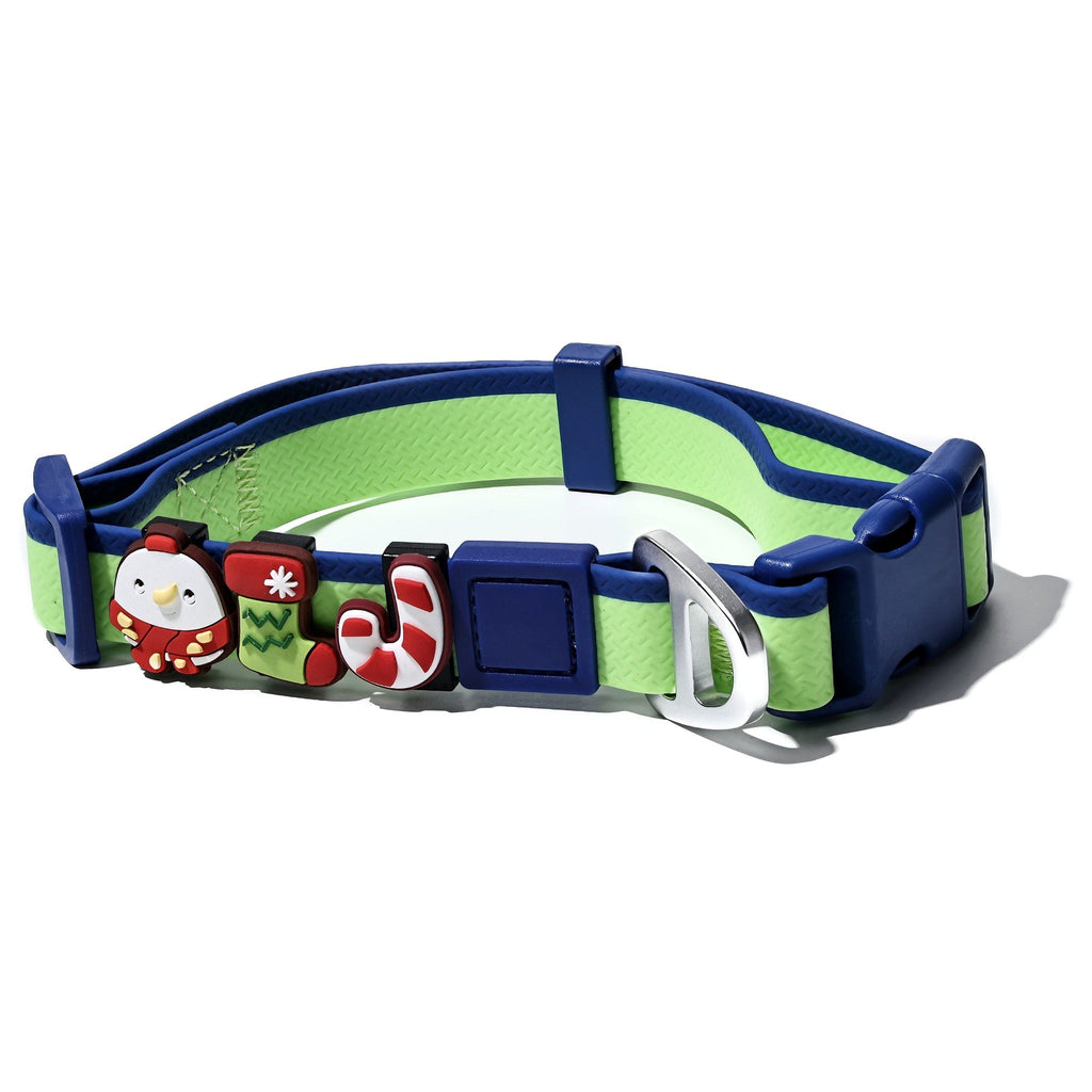 Christmas Themed water-ready Dog Collar & Leash Set with Cute Charms