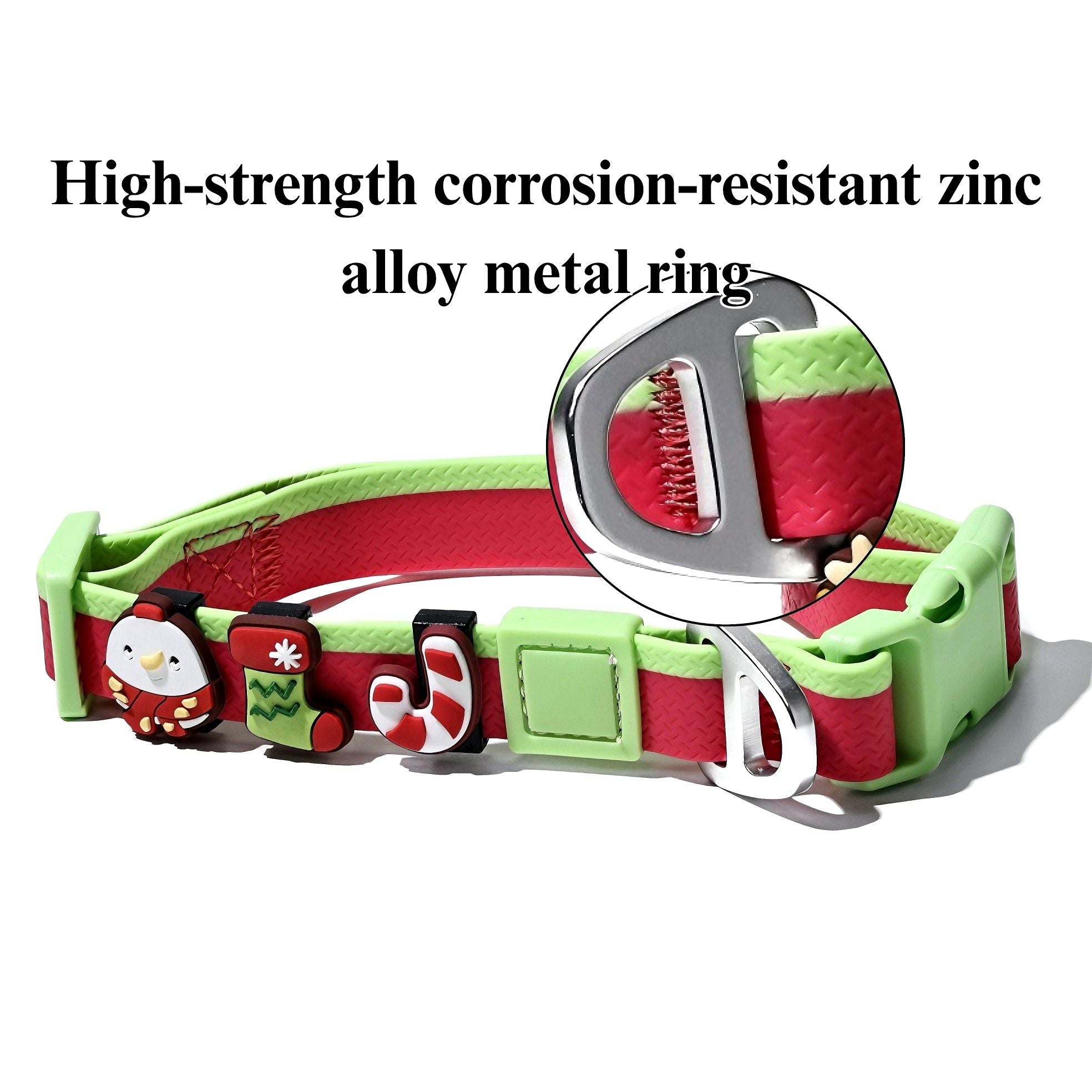Christmas Themed water-ready Dog Collar & Leash Set with Cute Charms