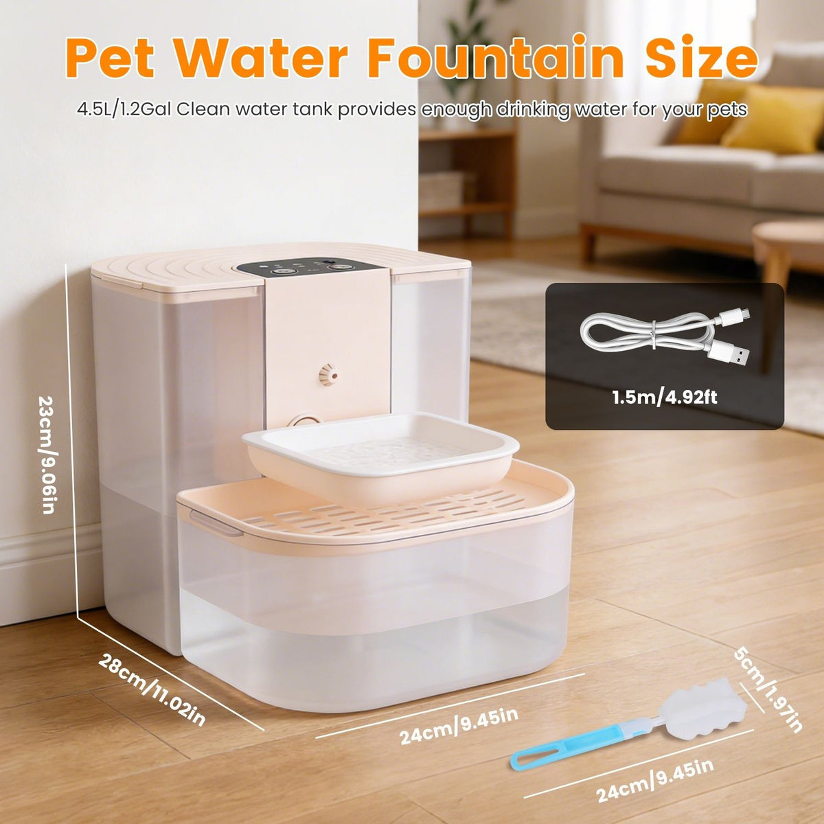Dual-Tank Self-Cleaning Pet Water Fountain with Smart Timer – image 18