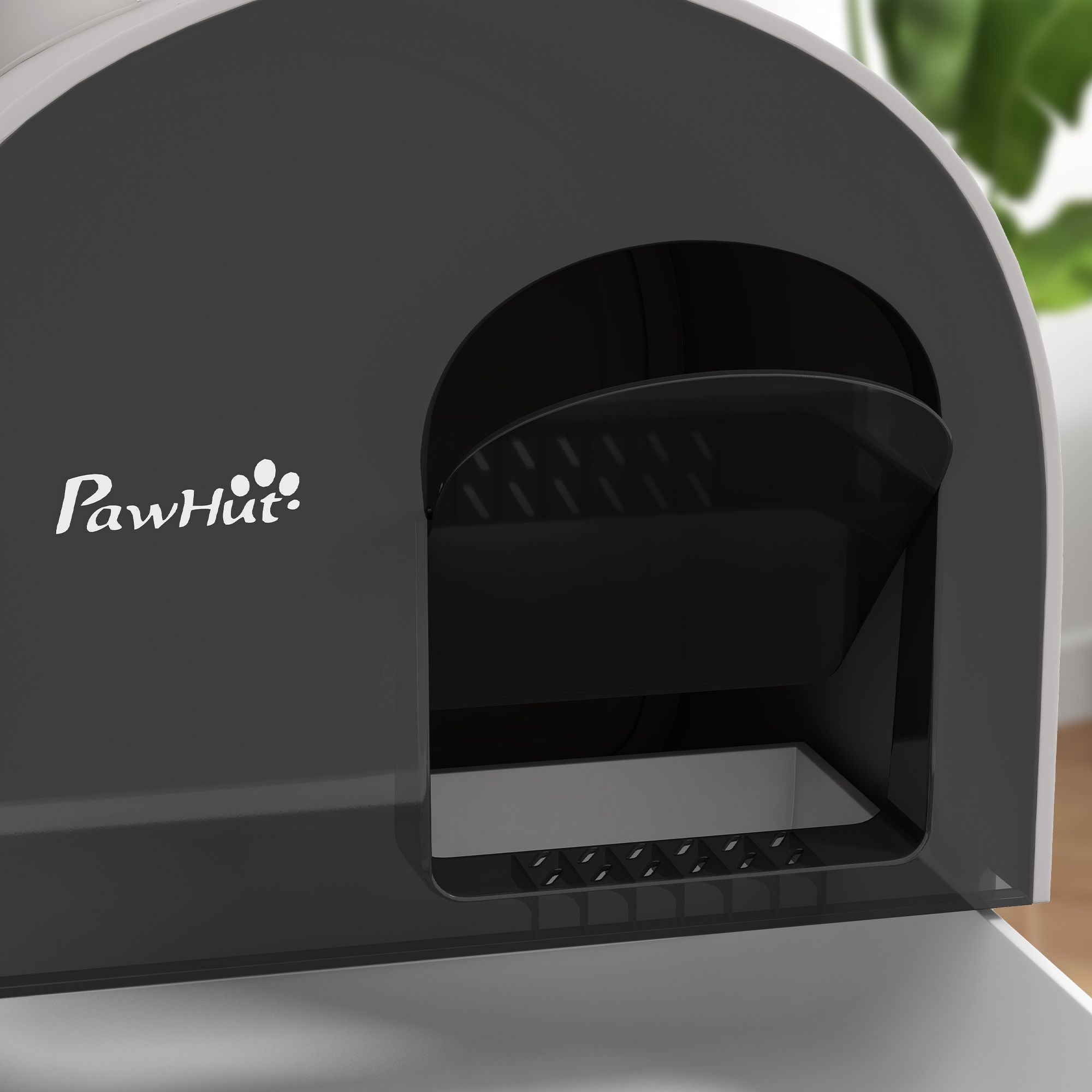 Covered Cat Litter Box, for Indoor use, with Tray, Scoop, Filter, 17"x17"x18.5", Light Gray