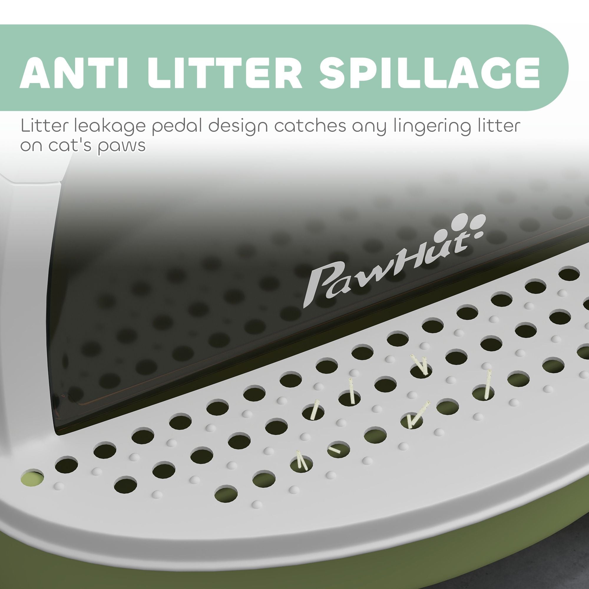 Covered Cat Litter Box with Lid, Scoop, Deodorizing Bags for Odor Control, Privacy, Easy to Clean, Green