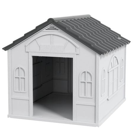 All-Weather Water-Resistant Dog House with Cute Window & Easy Assembly
