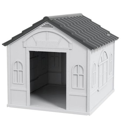 All-Weather Water-Resistant Dog House with Cute Window & Easy Assembly