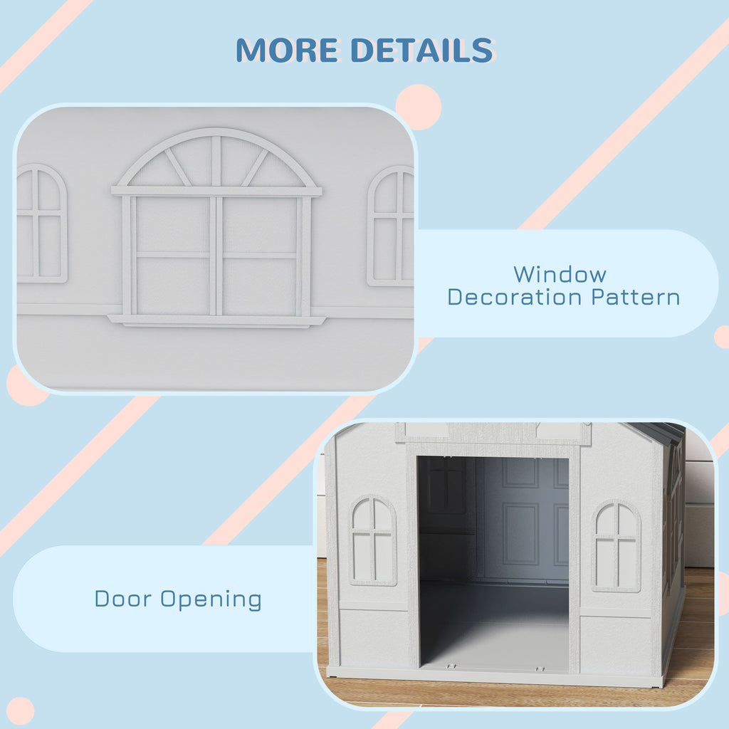 All-Weather Water-Resistant Dog House with Cute Window & Easy Assembly