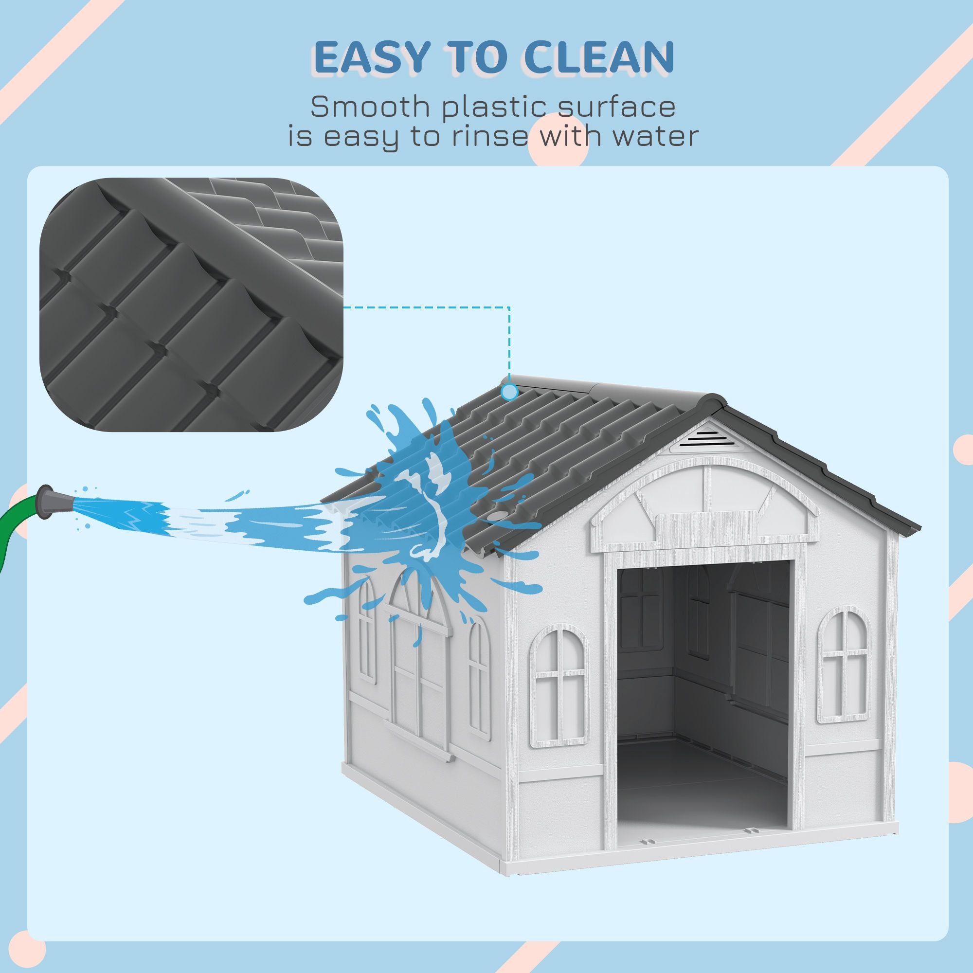 All-Weather Water-Resistant Dog House with Cute Window & Easy Assembly