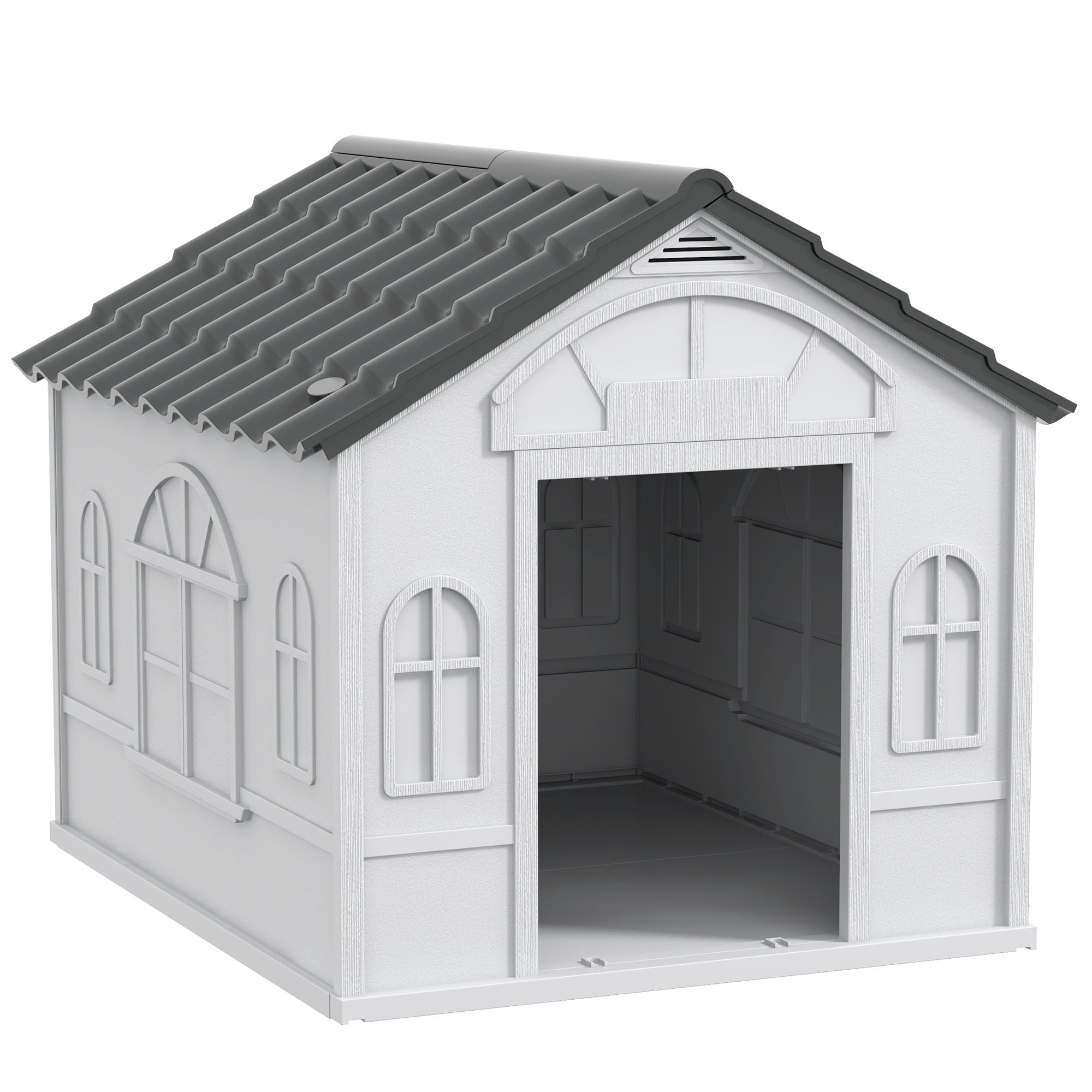 All-Weather Water-Resistant Dog House with Cute Window & Easy Assembly