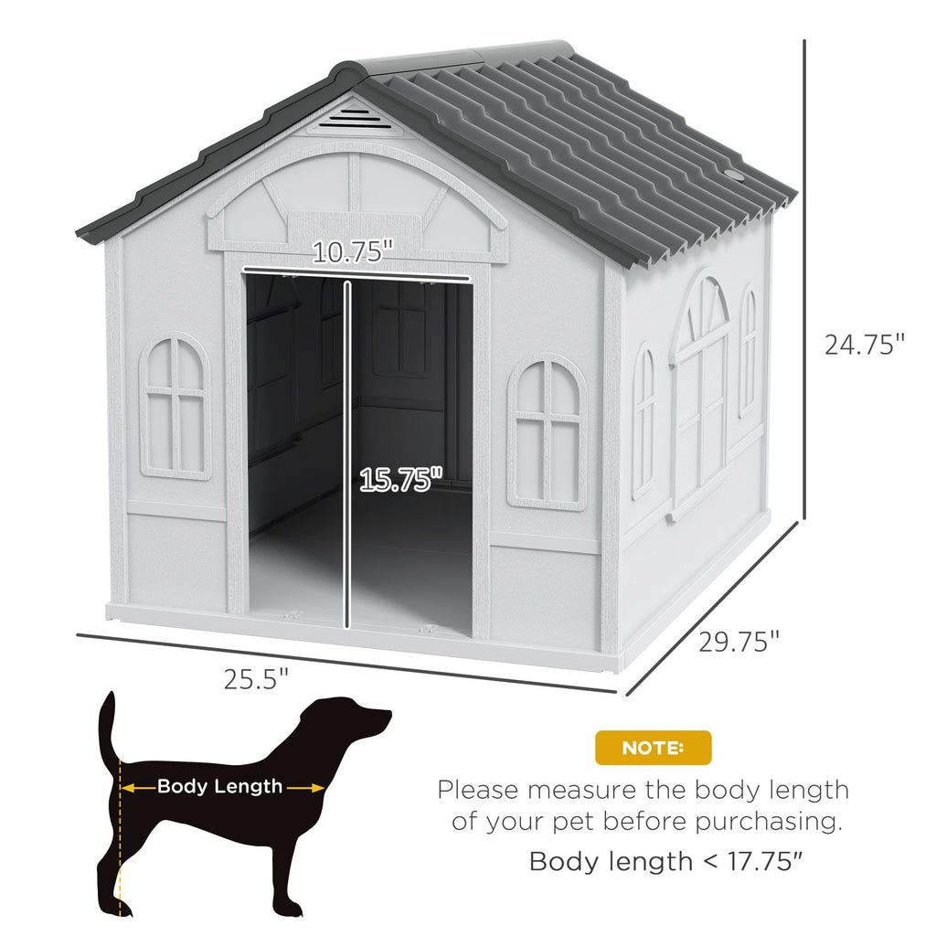 All-Weather Water-Resistant Dog House with Cute Window & Easy Assembly