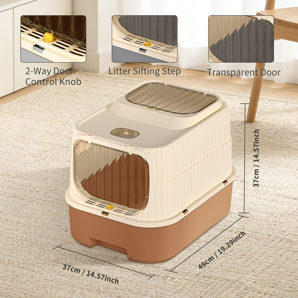 Modern, Splash-Proof Cat Litter Box with Easy-Clean Drawer