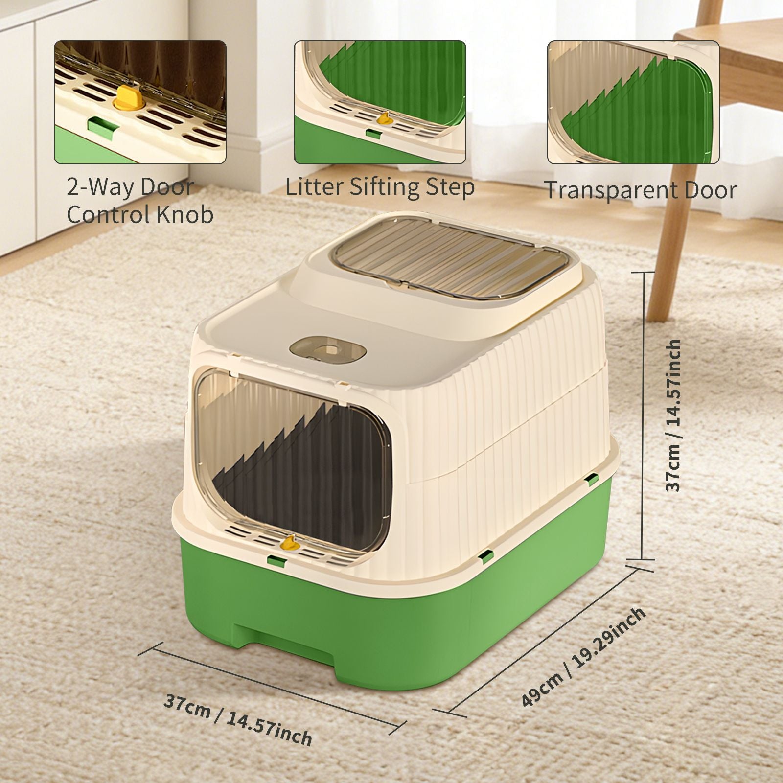 Modern, Splash-Proof Cat Litter Box with Easy-Clean Drawer