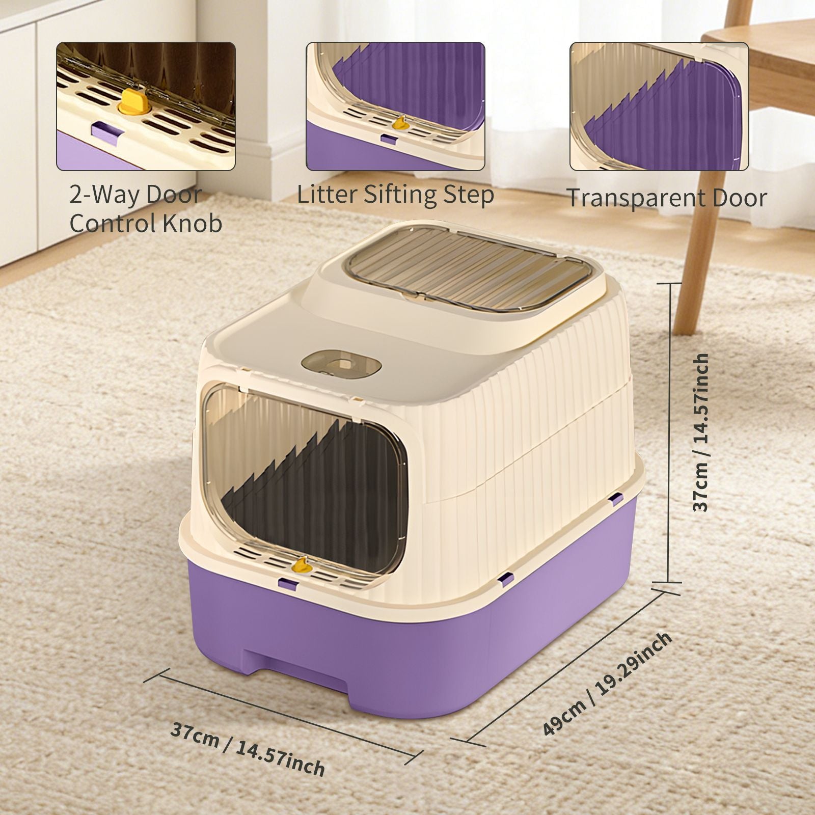 Modern, Splash-Proof Cat Litter Box with Easy-Clean Drawer