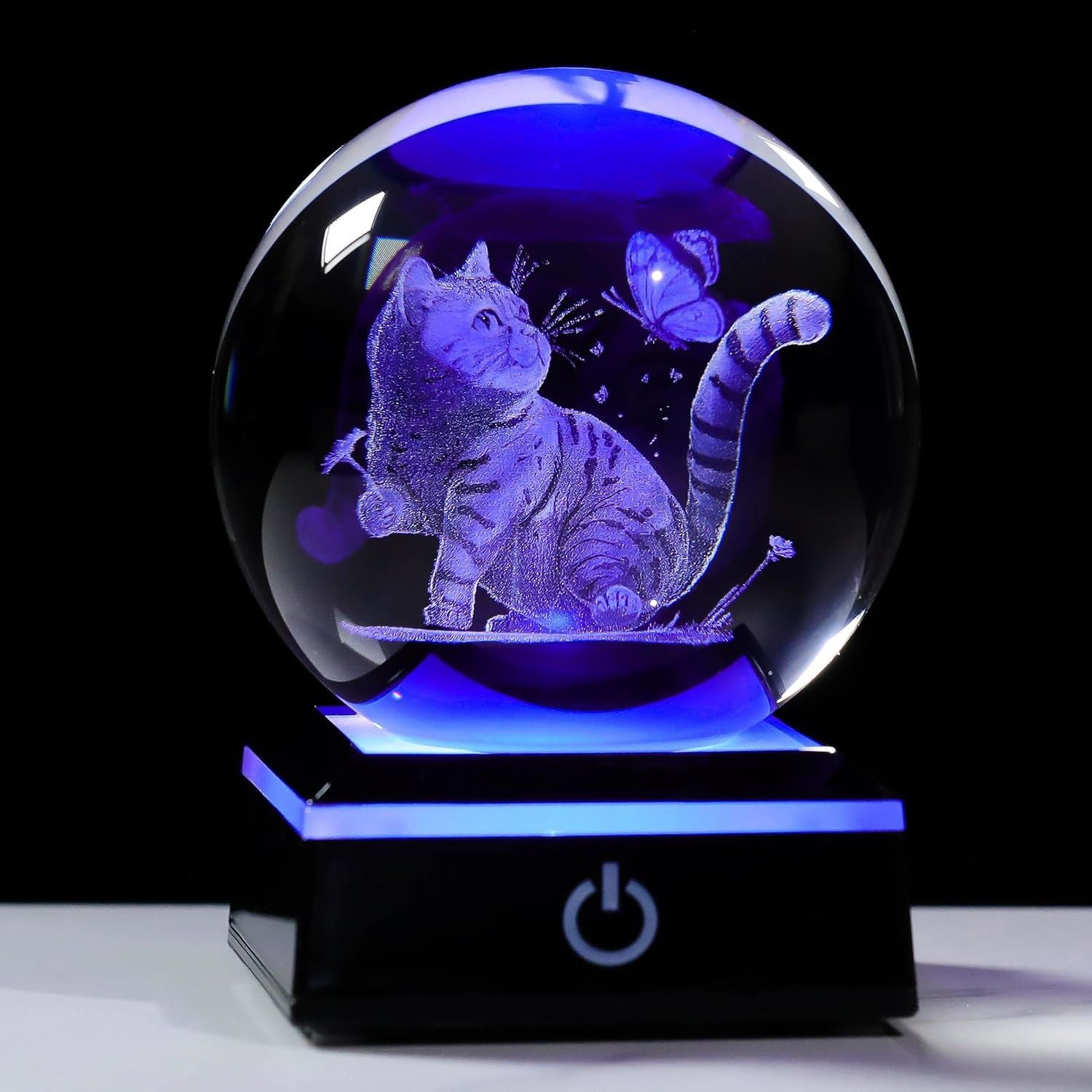 Illuminate Your Cat's World with a Stunning 3D Laser Crystal Bird