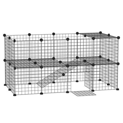 DIY Pet Playpen: 36-Panel structured Wire Yard Fence with Door and Ramp