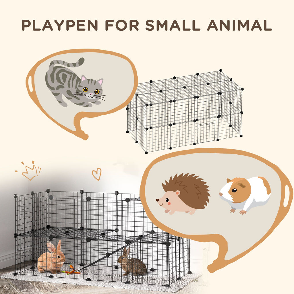 DIY Pet Playpen: 36-Panel structured Wire Yard Fence with Door and Ramp