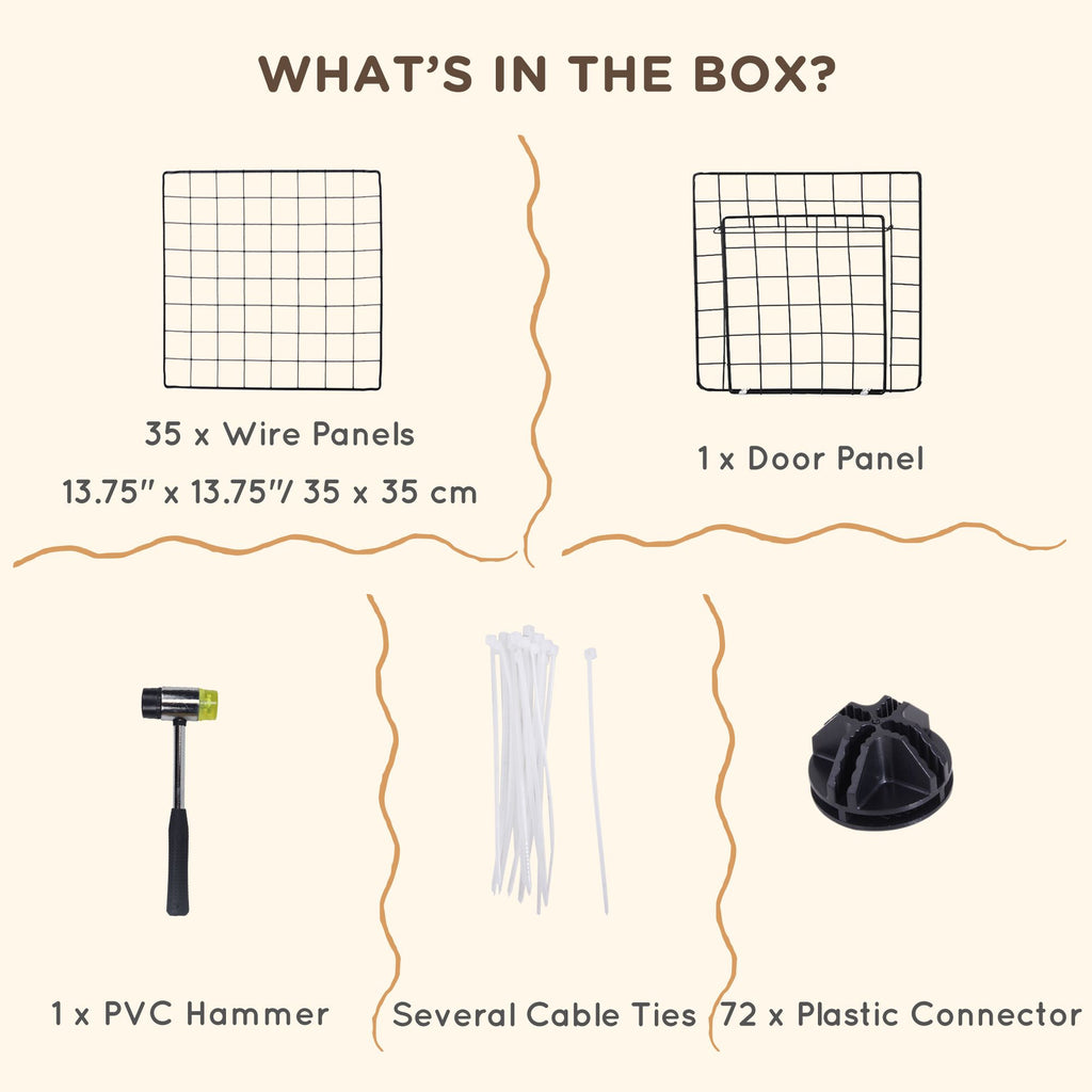 DIY Pet Playpen: 36-Panel structured Wire Yard Fence with Door and Ramp