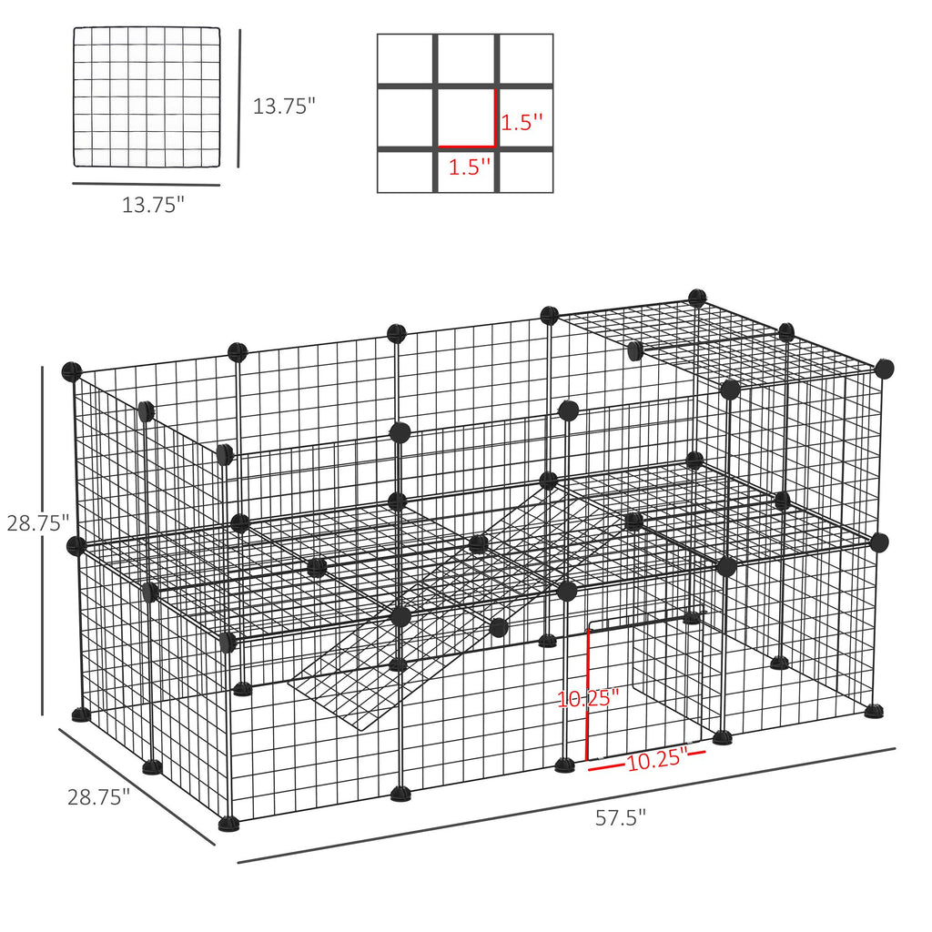 DIY Pet Playpen: 36-Panel structured Wire Yard Fence with Door and Ramp