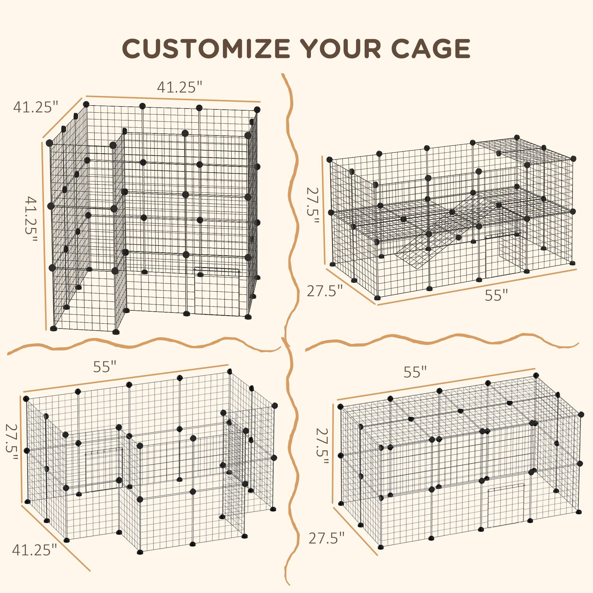 DIY Pet Playpen: 36-Panel structured Wire Yard Fence with Door and Ramp