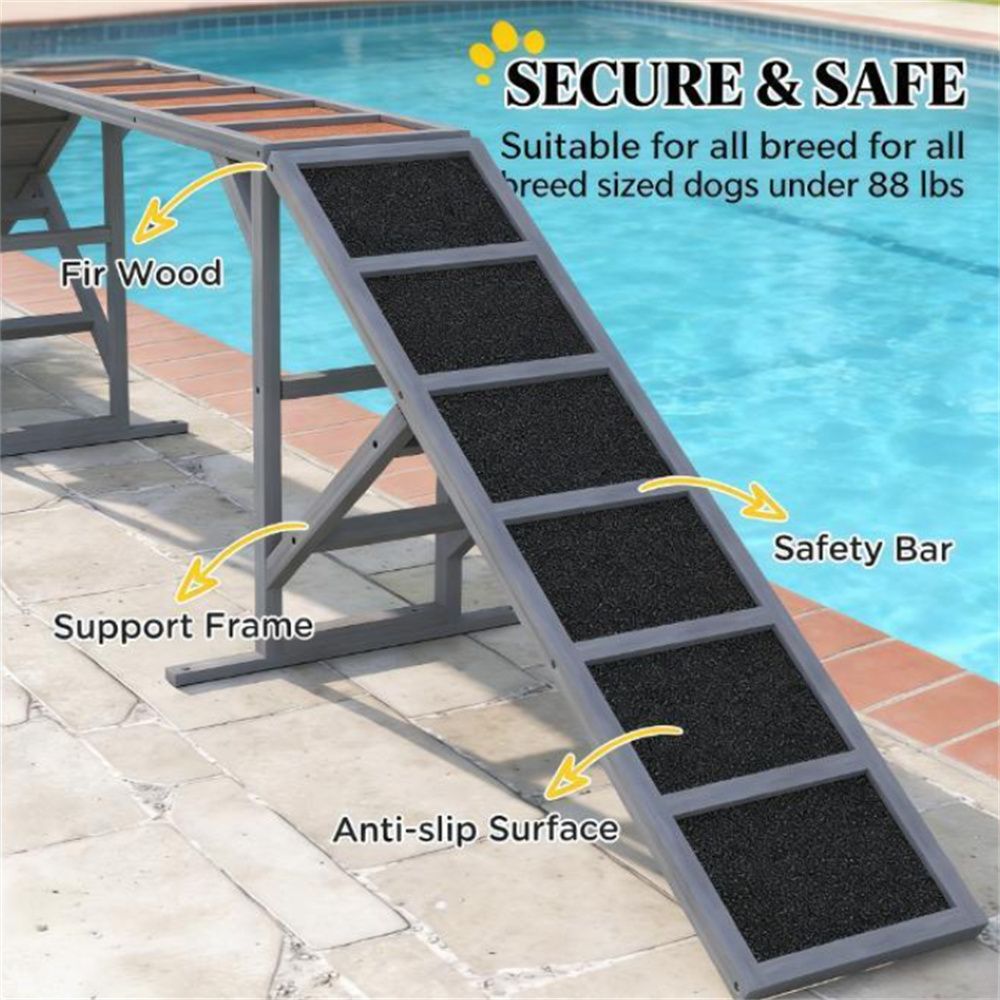 Dog agility equipment ramp, dog track, gray