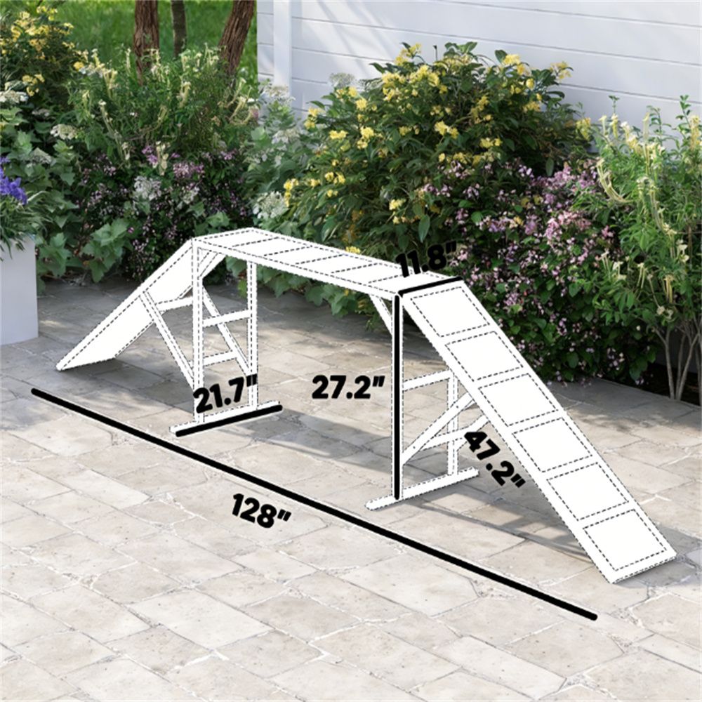 Dog agility equipment ramp, dog track, gray