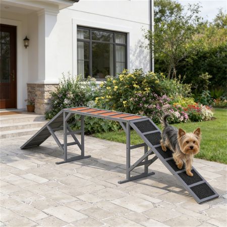 Dog agility equipment ramp, dog track, gray – image 1