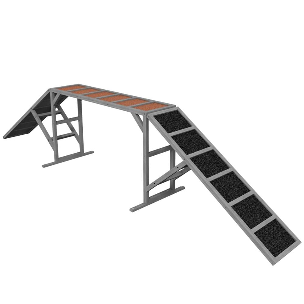 Dog agility equipment ramp, dog track, gray