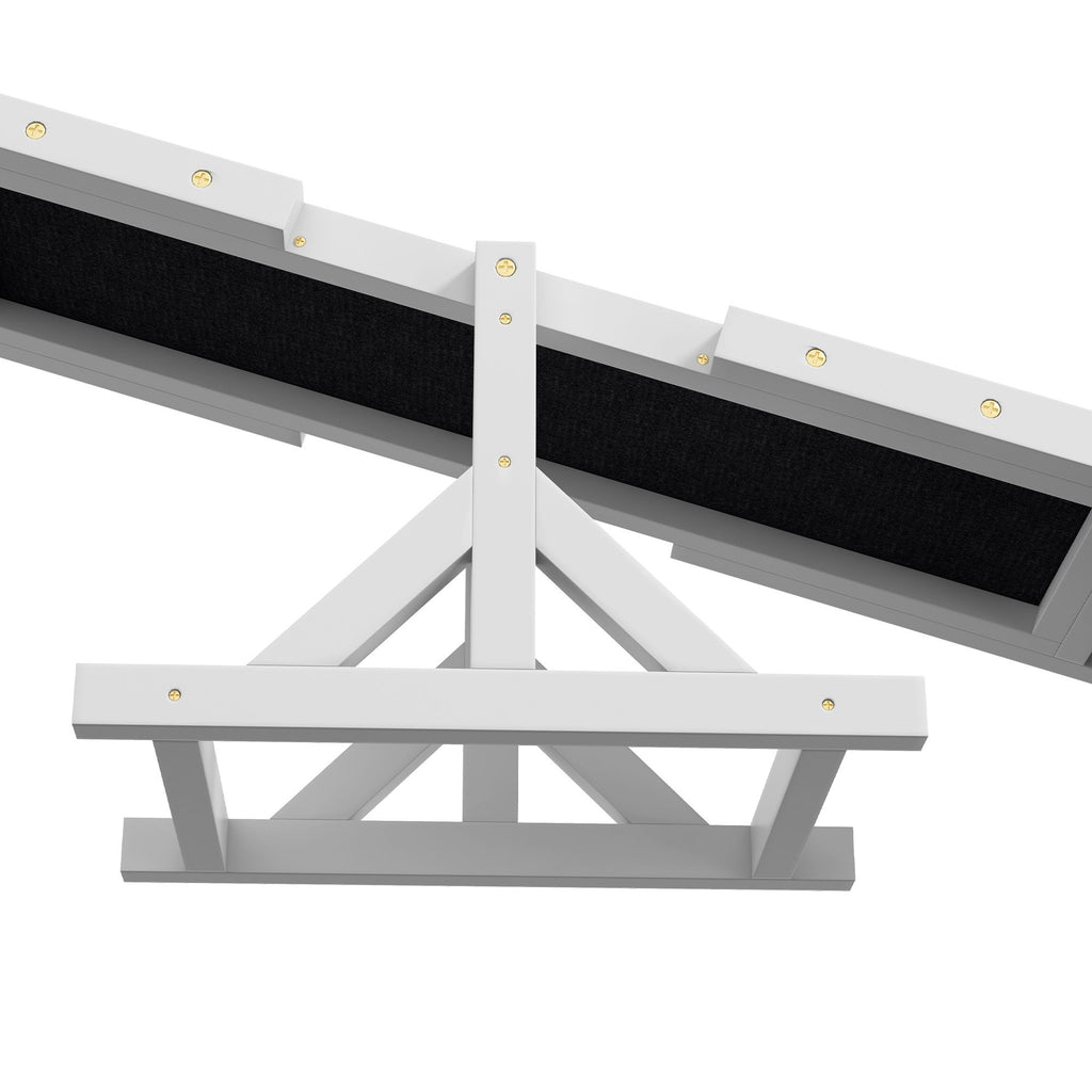 Dog Agility Equipment Wooden Seesaw White for Training and Exercise