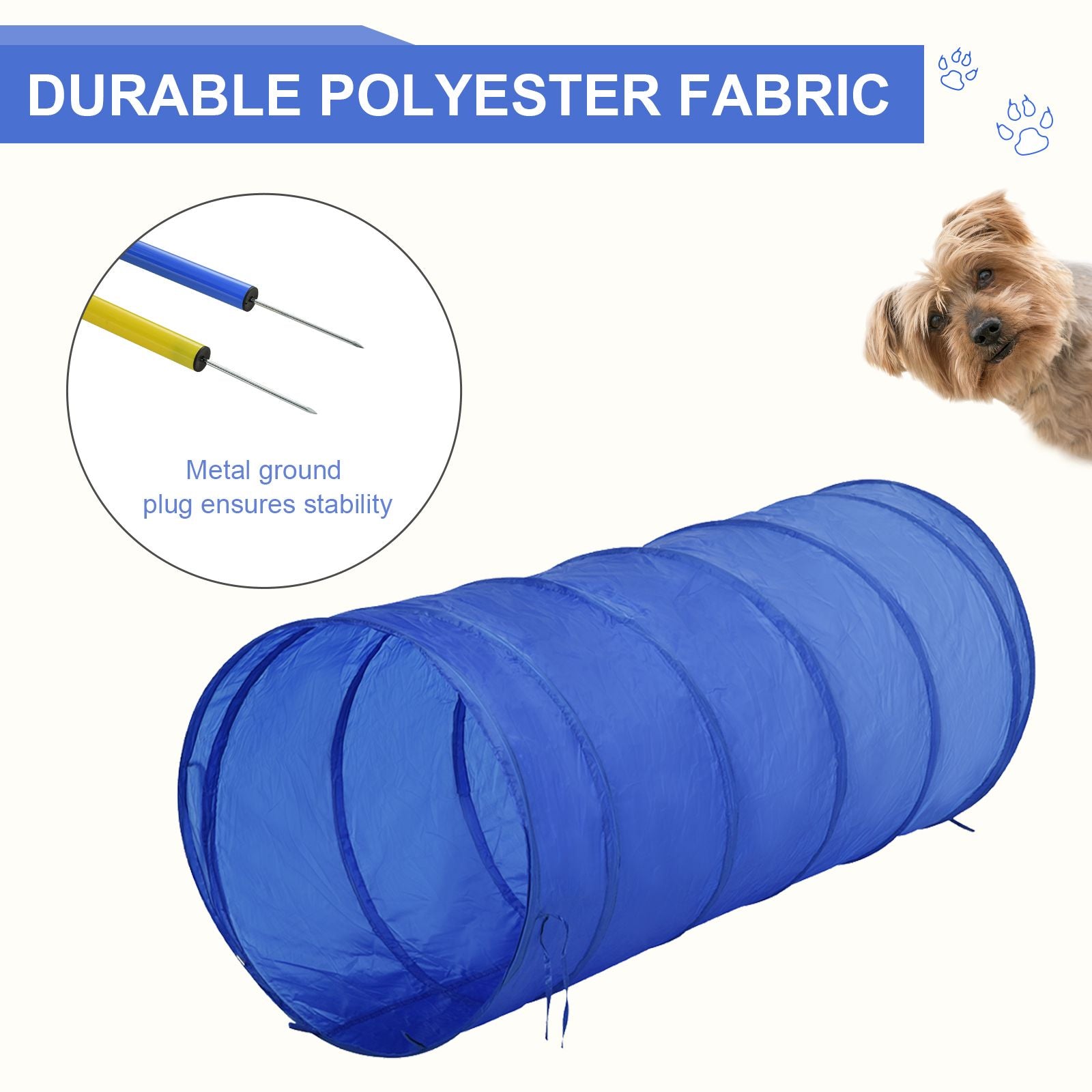 Dog Agility Tools 4PCS Set PE Jumps Stop Box Outdoor Training Equipment Blue Yellow
