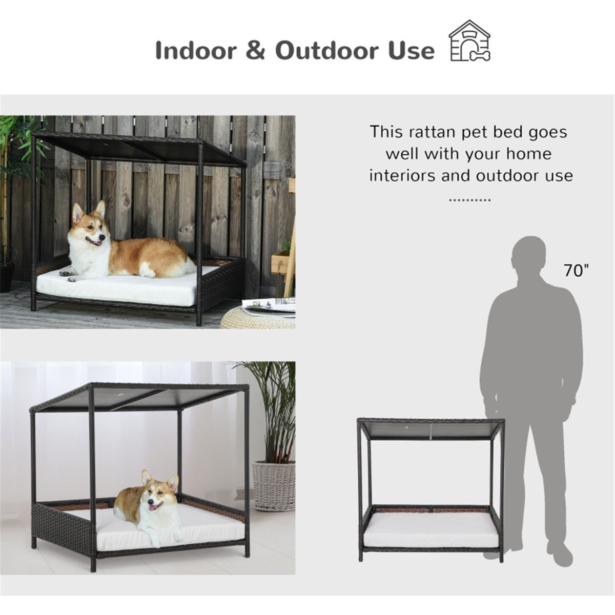 Dog Bed/ Dog House / Rattan Pet Sofa ( Amazon Shipping)(Prohibited by WalMart)