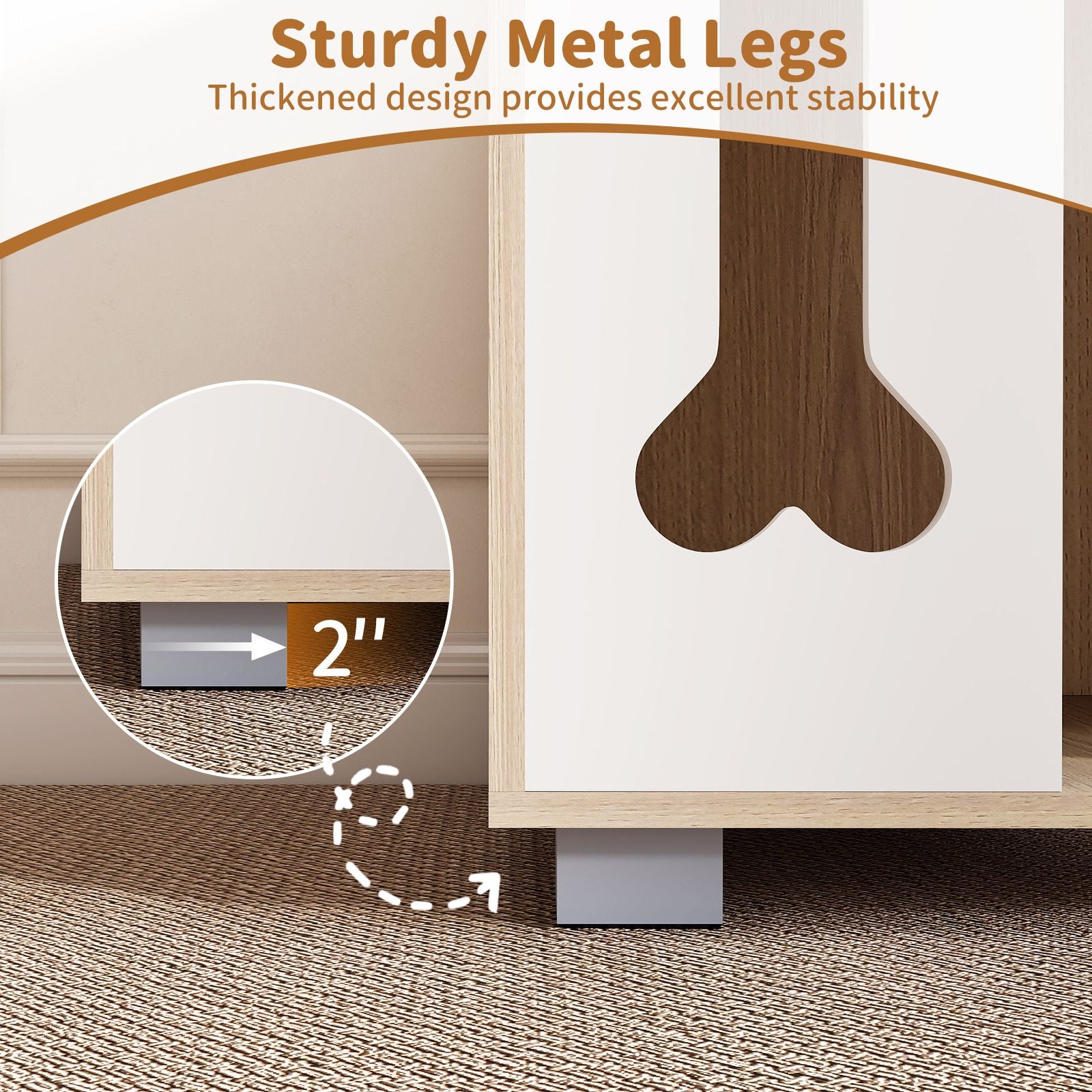 furniture-style Dog Bed Side Table Condo with Bone-Shape Window – Multipurpose Pet Furniture