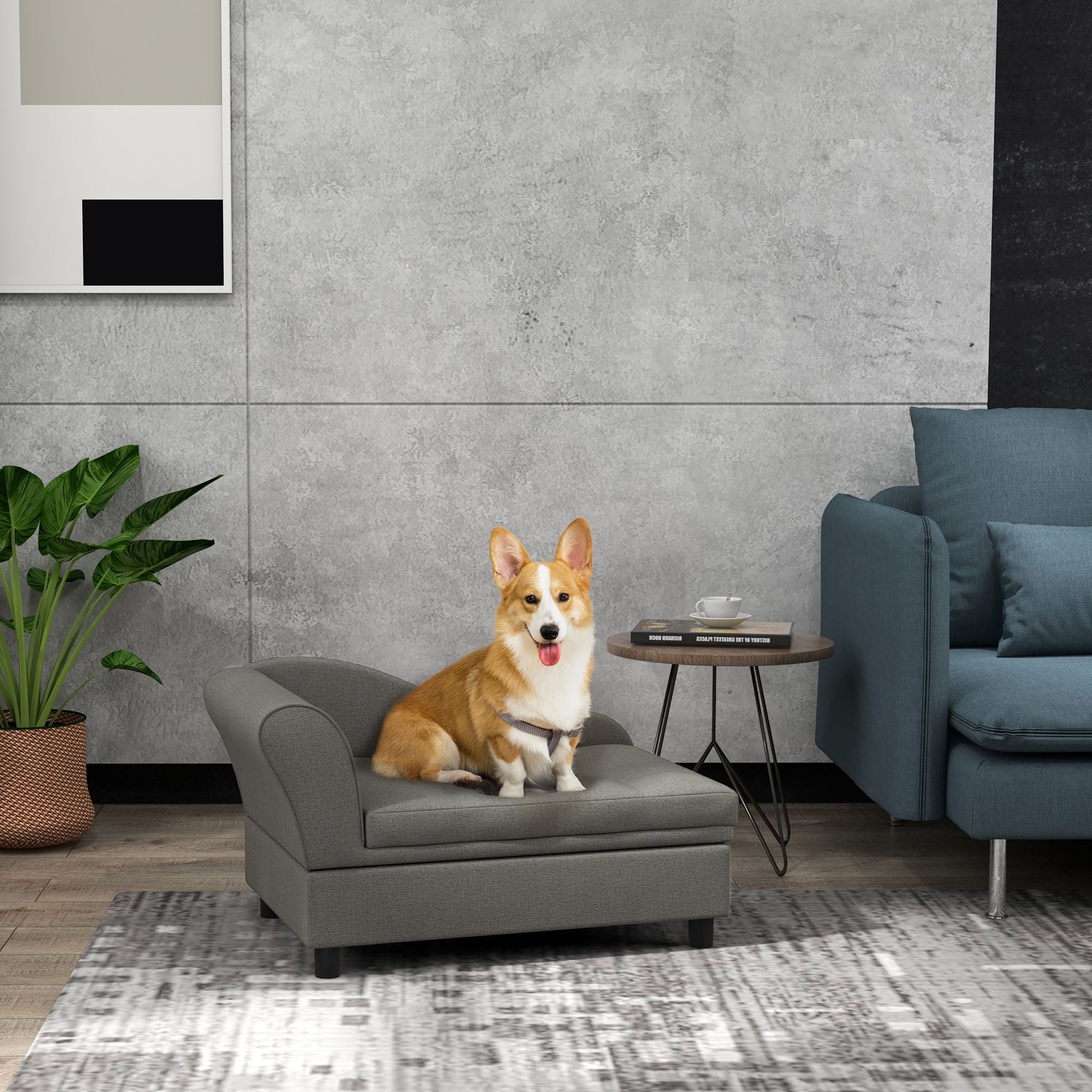 Cozy Tufted Pet Sofa with Storage for Small Dogs
