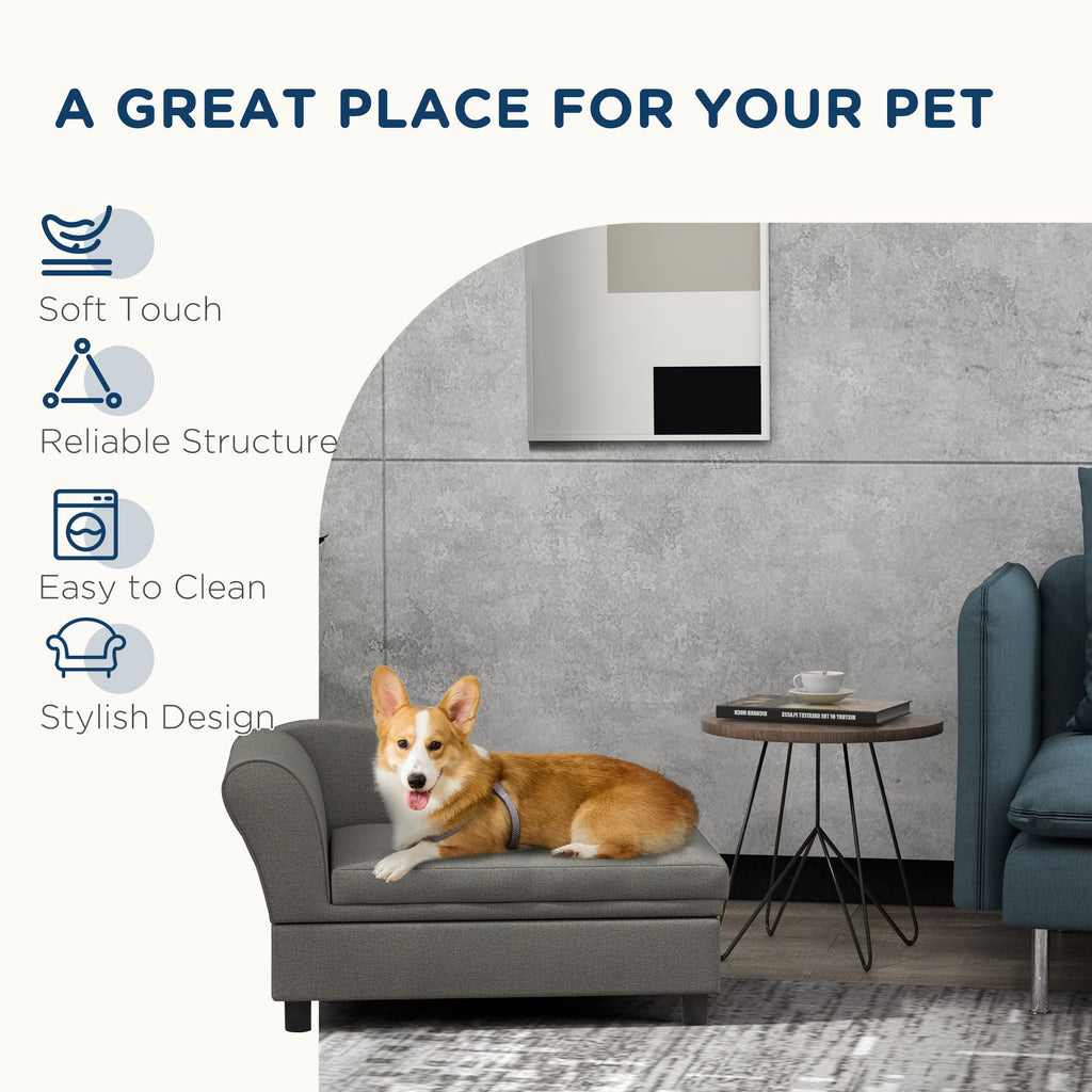 Cozy Tufted Pet Sofa with Storage for Small Dogs
