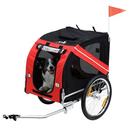 Take Your Pup on Off-Road Adventures with This Red & Black Dog Bike Trailer