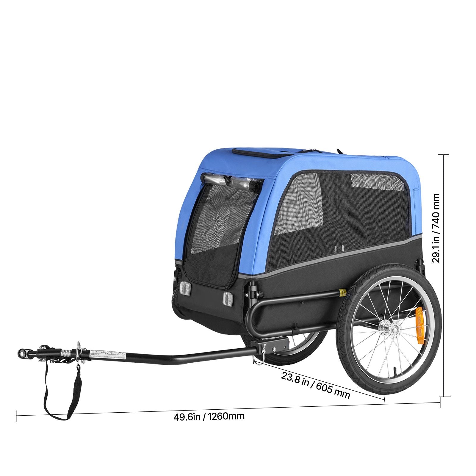 Dog Bike Trailer, Supports up to 66 lbs, Pet Cart Bicycle Carrier for Small & Medium Dogs, Easy Folding Frame with Quick Release Wheel, Universal Bicycle Coupler, Reflector, Flag, Internal Leash
