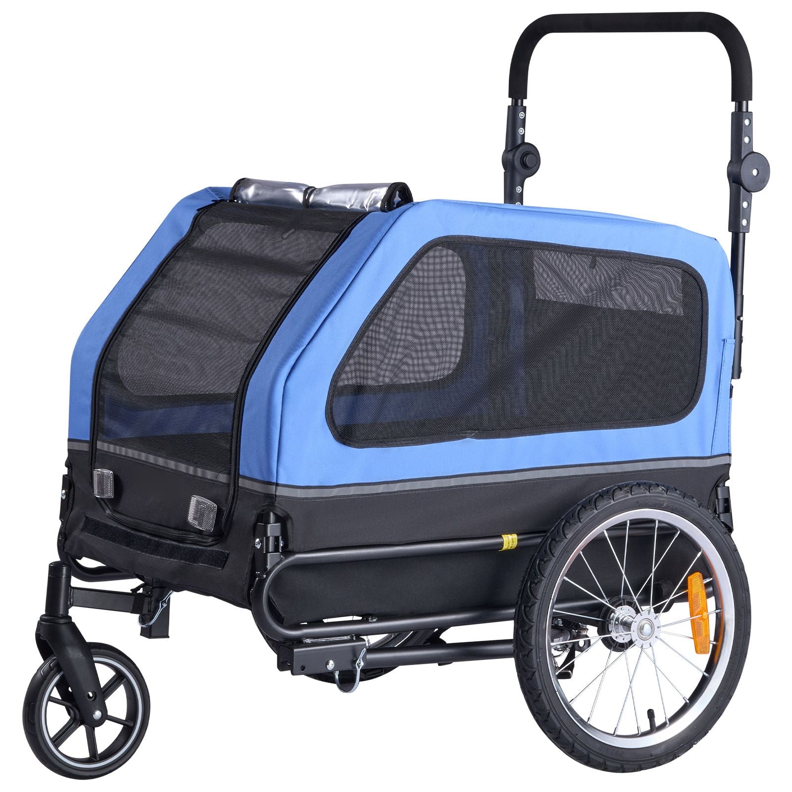Dog Bike Trailer, Supports up to 88 lbs, 2-in-1 Pet Stroller Cart Bicycle Carrier for Small & Large Dogs, Easy Folding Frame with Quick Release Wheel, Universal Bicycle Coupler, Internal Leash
